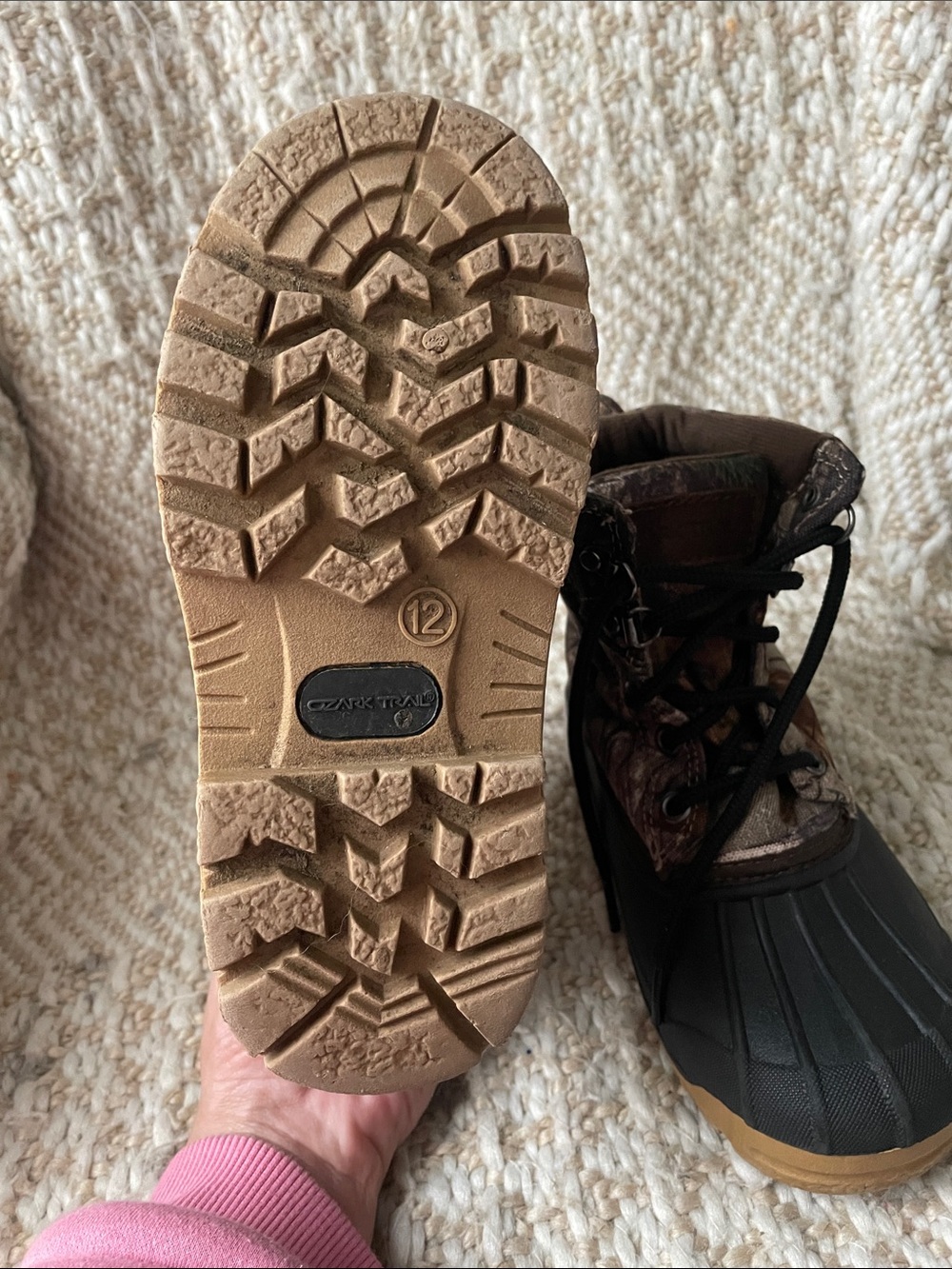 Ozark Trail Kids Brown Camo Duck Boots 200Gram - Picture 4 of 5